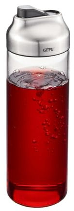 GEFU Essig-Öl Dosierer KIPPO 400 ml | Ausgießer aus Borosilikatglas mit Wippdeckel & Tropfschutz | Präzises Portionieren für Salat, Küche & Tisch