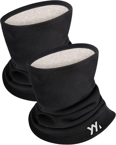 YANIKY Écharpe tubulaire pour homme et femme - Chauffe-nuque chaud et respirant - Foulard doux multifonction - Écharpe extensible, Noir et noir., taille unique