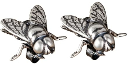 COMPUKAS Boucles D'oreilles Solide et Résistantes à L'oxydation Punks en Argenté S925 Forme Mouche pour Femmes pour Mariage et Soirée