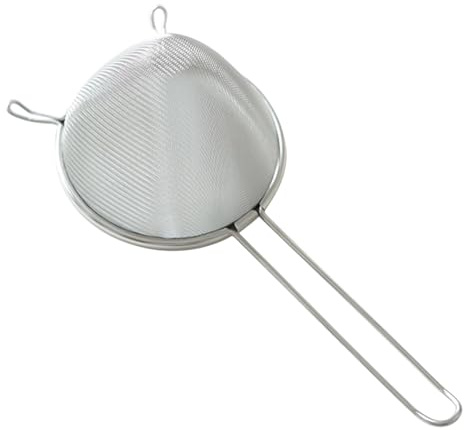 Colador fino – Colador de acero inoxidable con mango | Filtro de harina apto para lavavajillas | Colador de cocina para cocinar, hornear, café, té, polvo