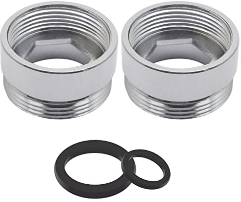Kranadapter 2 st luftarkontakt solid metall kökskran kontakt för vattenrenare (20 mm hona till 22 mm hane)