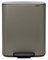 Brabantia Bo Pedal Bin - 2 x 30L Inner Buckets (Platinum) Large Waste/Recycling Kitchen Bin - Soft Closing Lid