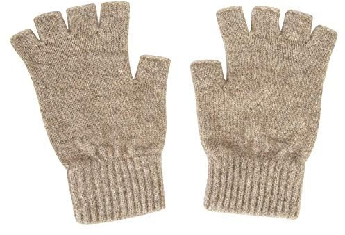 whitepeak Genuine Merino Wool and Possumdown Fingerless Gloves for Men and Women | UNISEX (Natural Medium)