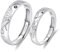 ANAZOZ trauring 925， Sonne mond Welle Berg und See, graviert I Love You Ringe Damen Silber