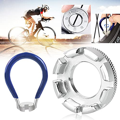 BUENTYA 2 Pcs Bicycle Spoke Wrench 6 in 1 Bike Spokes Spanner 8 Way Bicycle Spoke Tightener 14g Classic Bicycle Wheel Spoke Wrench Spoke Key Tool Bike Rim Correct Kit to Adjust Spoke for Bicycle