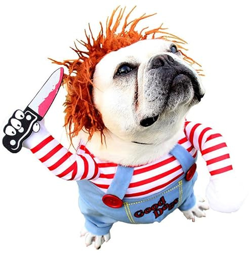 Cane Awful Costume Animali domestici Costume Halloween Cosplay per cani, Vestiti divertenti per feste per cani Cappello Costume natalizio Vestiti per cani (L)