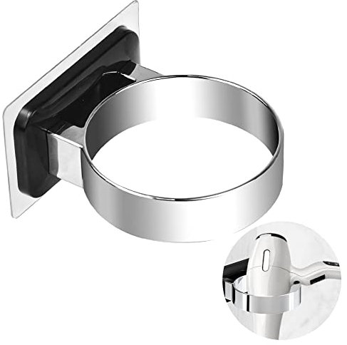 SPEACOUR Porte Sèche Cheveux Mural Adhésif 85MM Titulaires de Sèche-Cheveux en Plastique Support Sèche Cheveux sans Perçage Universel Charge Maximale 3 kg pour Ranger Le Sèche-Cheveux(Noir)