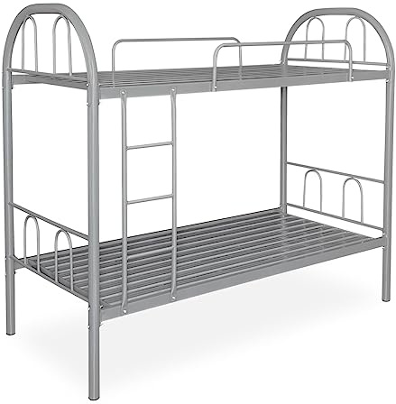 Duérmete Online - Litera Reforzada Completa con Barandilla y Escalera Metálica, Modelo Carla, Estructura Tubular, Práctica y Funcional, 90x190