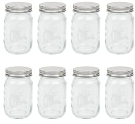 LIEBLINGSGLAS - 8 x Oleni MINI Jar - Praktisches Geschenk - Set aus Vorrats- & Gewürzgläsern (8,9 x 5,6 cm) - Deluxe Gewürzaufbewahrung im Original Mason Jars Design - Luftdicht & Hochwertig