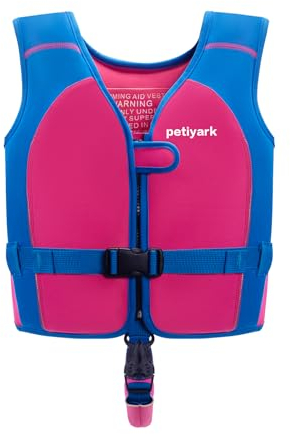 Schwimmweste Kinder 5-7 Jahre, Schwimmweste für Kinder, Ideale Schwimmhilfe für Jungen und Mädchen mit Verstellbaren Schnallen&Sicherheitsgurten,Baby Schwimmflügel für Schwimmtraining,Rosa-M/20-25kg