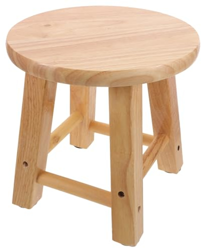 INOOMP Kleiner Holzhocker für Den Eingangsbereich Tritthocker Aus Holz Glatte Oberfläche Bequem für Jungen und Mädchen Erwachsene