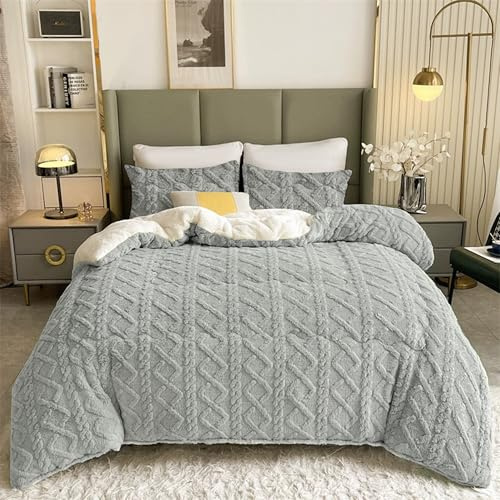 DALINA Edredón Invierno 240x260 cm - Nórdico Borreguito Reversible (Franela/Sherpa) Suave con Funda de Almohada - Colcha Cálida para Cama, Couette, Frazada - Microfibra de Poliéster