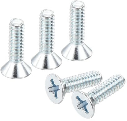 sourcing map Maschinenschrauben, Kreuzschlitzschrauben, Kreuzschlitzschrauben, Karbonstahl, Blau, für Wandsteckdose, Hausreparaturen, 100 Stück