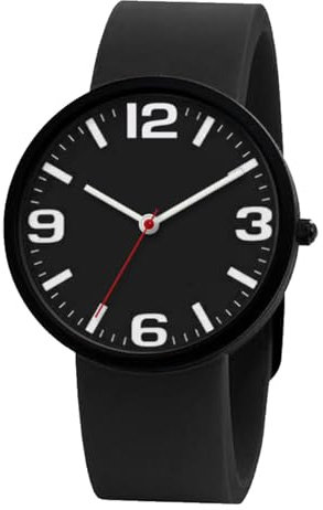 NUOVO Uhren Unisex Uhr Easy Lesen Uhr mit Großen Zahlen Casual Analog Quarz Wasserdicht Sport Digital Herrenuhren Damenuhren Schwarz Zifferblatt Silikonband Damenuhr