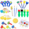 Pinceles para niños - Set Completo de Herramientas de Pintura, 31 Piezas, esponjas de Colores, Pinceles y Sellos, Ideal para Artistas Principiantes, intermedios o avanzados