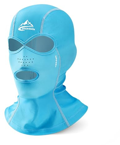TAGVO Quick-Drying Balaclavas, Multifunctional Ice Silk Refreshing Breathable Swimming Diving Anti UV Balaclava Ski Face Mask, Outdoor Sandy Shore Sport Balaclavas for Teenagers/Mens/Women Blue