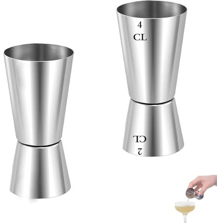 2 Pezzi Misurino Cocktail Misurino Doppio per Cocktail in Acciaio Inossidabile 20/40 ml Cocktail Jigger Dual Spirit Measure Cup per Cocktail, Bar, Feste, Vino, Bevande