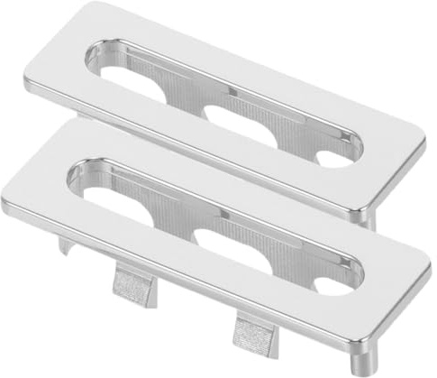 Operitacx Tappo Troppo Pieno Lavandino in Plastica Argento, Inserto Rettangolare per Lavello Cucina e Bagno, Facile Installazione, Confezione 2 Pezzi