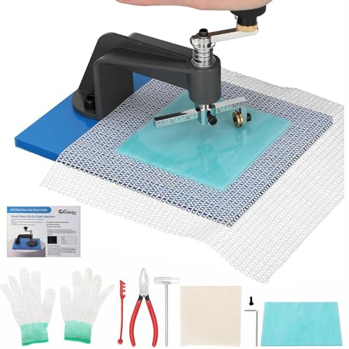 Tagliavetro Cerchio, con Ampio Piano di Lavoro, Diametro di Taglio 10-100mm,Spessore 2-5mm, Scala con Grip, Precisione e Facilità d'Uso con Rotella in Lega per Principianti