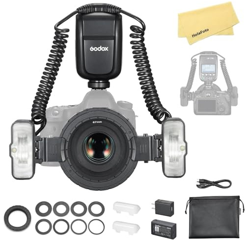 Godox MF-T76S MF-T76 S Macro Twin Flash for Sony Camera Flash Speedlight,76Ws 2.4G TTL 1/8000 HSS Wireless 7.2V/2980mAh Lithium Battery,LCD Display Adapter Rings,1.2s Recycle Time,550 Full Power Flash