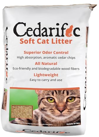 Northeastern Products Cedarific Natural Cedar Chips Cat Litter, 50 Liter Bag