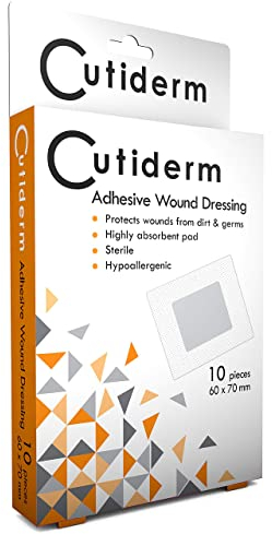 Cutiderm Adhesive Sterile Wound Dressings Pack of 10 (60mm x 70mm)