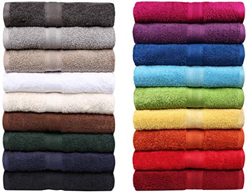 NatureMark Frottee Handtücher Serie Premium Baumwolle 20 Trendfarben in 8 versch. Größen: 4er Set Handtücher 50x100cm Farbe: Navy blau