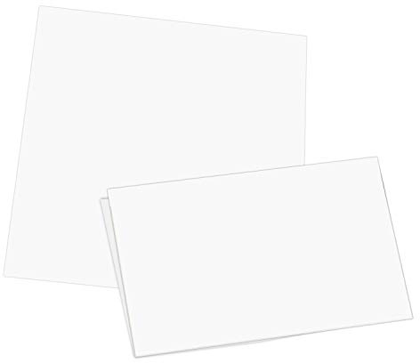321Done 3x5 Plain White Folding Tent Cards (Set of 50) - 6x5 Folds to 3x5 - Simple Blank Card Stock for Writing, Stamping, Drawing - Make Your Own Note, Thank You Cards - No Envelopes - Made in USA