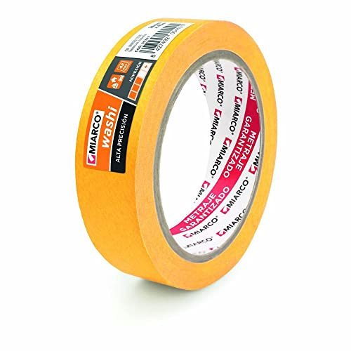 MIARCO 30565 - Cinta de enmascarado de papel de arroz para decoración Cinta Washi precisión 48mm x 45m