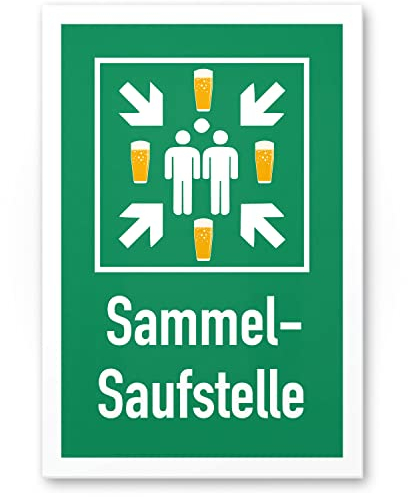 DankeDir! Sammel Saufstelle - Schild 20 x 30 cm - Geschenk Alkohol Photo Booth JGA Requiste Party - Geburtstagsgeschenk lustiger Spruch Partydeko Geburtstagsdeko Geschenkidee