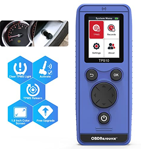 OBDResource TPMS Relearn Tool for Jeep Ford BMW Nissan/Honda/Mazda/Dodge Series Vehicles, TPS10 Universal Tire Pressure Monitor Sensor Activate and Reset Tool [Upgrade of U508]