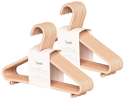 3 Sprouts - Kleiderbügel für Kinder – Baby und Kleinkinderkleidung - Nachhaltige Kleiderbügel aus Weizenstroh Kunststoff, 30 Stück - Rosa