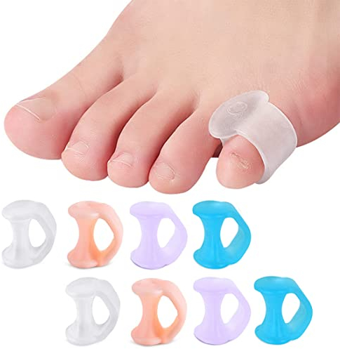 4 Paar Silikon Zehenspreizer, Zehentrenner Silikon, Zehenspreizer Kleiner Zeh, Zehenspreizer Silikon, Toe Spreader, Für Scheuern zu vermeiden und Druck abzubauen (4 Farben)