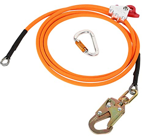 Kit di corde Flip-Line con nucleo in acciaio da 12mm*2,4/3m/3,6m, cordino con nucleo in acciaio e moschettone Triple Lock regolabile, bassa elasticità, per sicurezza anticaduta, addetti alla