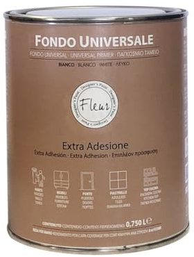 FLEUR DESIGNER'S PAINT | Fondo Universale, Extra Adesione, 750 ml, Bianco, a Base Acqua, Ideale per Pareti, Mobili, Porte, Piastrelle, Top Cucina, Made in Italy