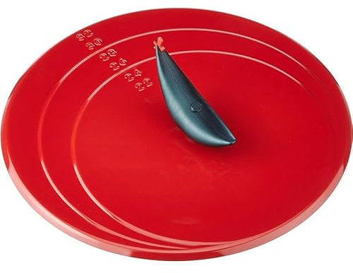 VIRSUS Coperchio Girafrittate Antiaderente 561, Diametro 32 cm, Coperchio in Acciaio Inox, Maniglia a forma di Gallo, Adatto per Pentole e Padelle, Coperchi per Frittate, Crèpes, Omelette (Rosso)