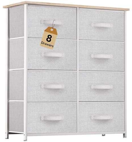 YITAHOME 8 Drawers Dresser - Fabric Storage Tower, Organizer Unit for Room, Living Room & Closets - Sturdy Steel Frame, Easy Pull Fabric Bins & Wooden Top
