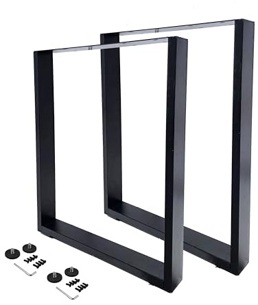 M.Pascual Patas para Mesa | Rectangular 58x71 cm | Negro | Kit Completo con Tornillos y Niveladores | 2 Unidades