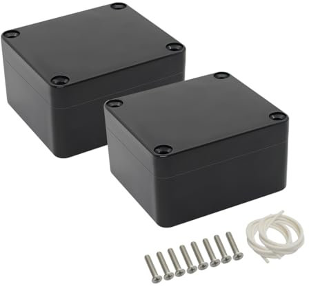 LeMotech Projekt Box ABS Kunststoff Verteilerkasten IP65 Wasserdicht Elektrische Boxen Universal Gehäuse Schwarz Außengröße 63x58x35m(2 Stück)
