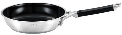 RÖSLE SILENCE PRO ProCeraPlus Bratpfanne Ø 28 cm, Antihaft & Robust - Hitzebeständig bis 260 °C, Keramikversiegelung, Edelstahl 18/10, Silberfarben/Schwarz, 51 x 29,5 x 9,5 cm