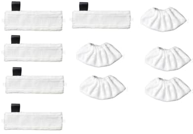NIYATA 10 Stück Bodentuchset Mikrofaser-Tuchset für Kärcher Dampfreiniger EasyFix SC2 SC3 SC4 SC5, Zubehör für Kärcher Dampfreiniger Wischbezug, Ersatz für Kärcher (5 Bodentücher + 5 Stoffbezug)