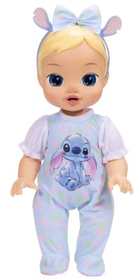 Disney Poupée bébé Stitch Darlings avec Cheveux blonds, Officielle par Jakks Pacific, Paillettes Lumineuses Magiques, Comprend Une Baguette Magique, Un Flacon de poussière de fée