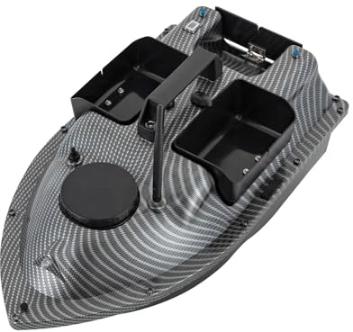 panfudongk Foderbåt fiske, RC fiskedrag båt fiskedrag båt med fjärrkontroll för fiske 2 Li-joner batterier LED nattlampor 1,8 m/s hastighet 600 m räckvidd 2 kg lastkapacitet (kol)