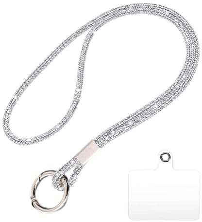 Yotlien Cuerda Para TeléFono MóVil, Cuerda Movil Colgar, Cadena Para TeléFono MóVil Universal Para Colgar, Cadena Para El Cuello Con Brillantes Brillantes, Compatible Con Cualquier Smartphone