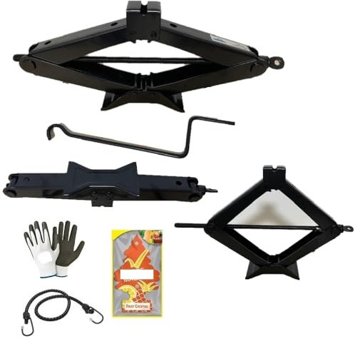 COMPATIBILE CON LAND CRIC A PANTOGRAFO PER AUTO DA 2 TONNELLATE CON ASTA GIREVOLE CRICK OMOLOGATO PER SOLLEVAMENTO PNEUMATICI ALZATA MIN 100MM-MAX 440MM