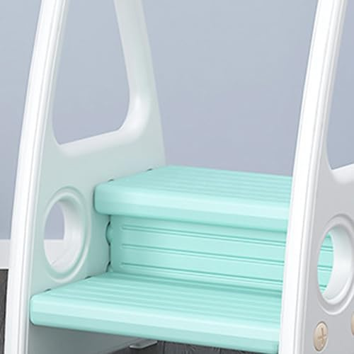 Annadue Escabeau pour Enfants avec Rail de sécurité et Conception Mobile pour Plastique de Salle de Bain et de Cuisine (Pédale Bleue)
