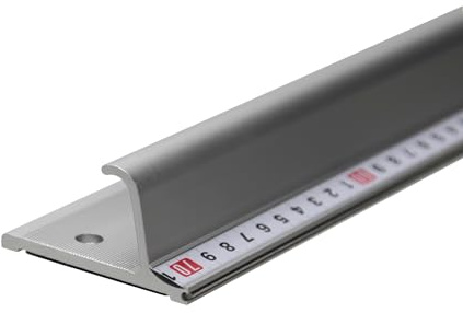 snutderline skärlinjal i 50, 70 eller 100 cm av aluminium, halkfri med handtag, stabil metallkant för skärning, professionell linjal (70 cm)