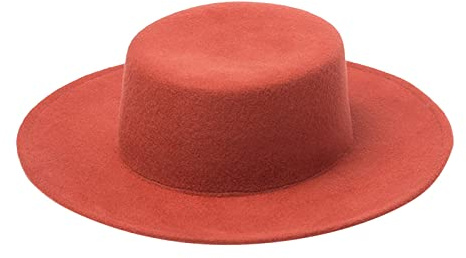 Generisk solhatt cykelhjälm trendig färg Boater ShapeSombrero vinter varm utomhus klädhatt stora solhattar, Vattenmelonsröd, one size
