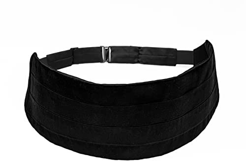 Remo Sartori - Fajín banda de esmoquin de terciopelo, cierre ajustable, fabricado en Italia, para hombre (azul), Negro , Circonferenza da 90 a 110 cm