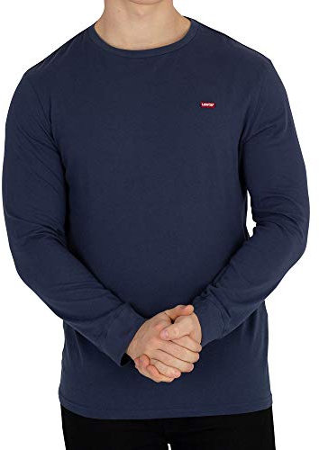 Levi's Men's Long-Sleeve Original Housemark Tee T-Shirt, Cotton + Patch Dress Blues, S